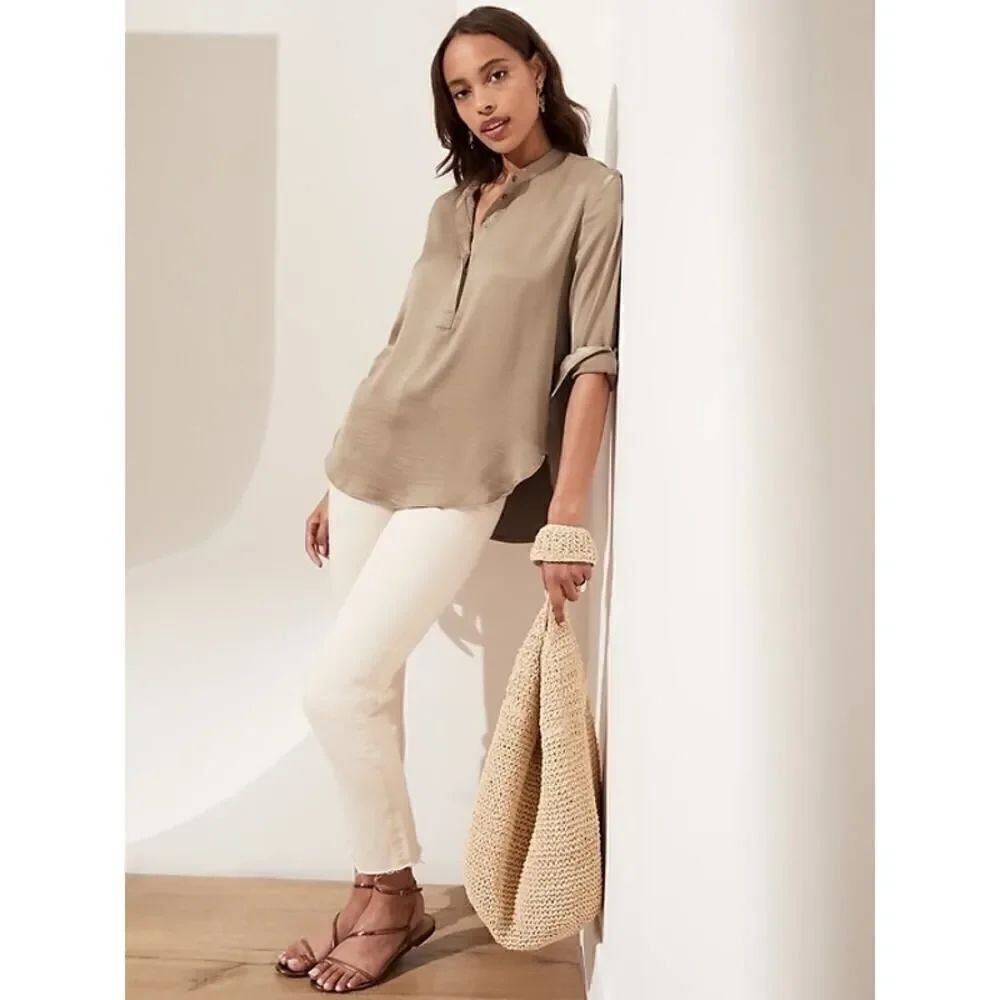 Banana Republic Washed Satin Tunic S NWT